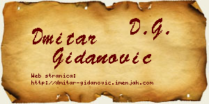 Dmitar Gidanović vizit kartica